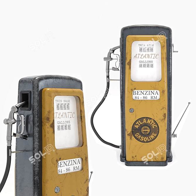 4K Quality Atlantic Gas Pump 3D model image 1