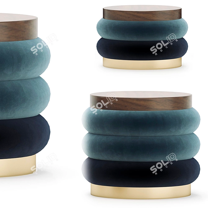 Chignon Blue Pouf Set by Gianluigi Landoni 3D model image 2