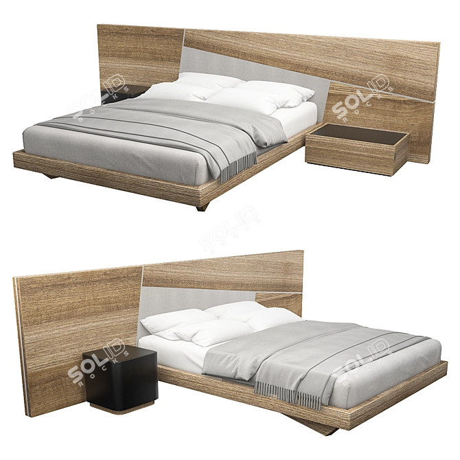 Contemporary Bed Tokyo Collection 3D model image 1