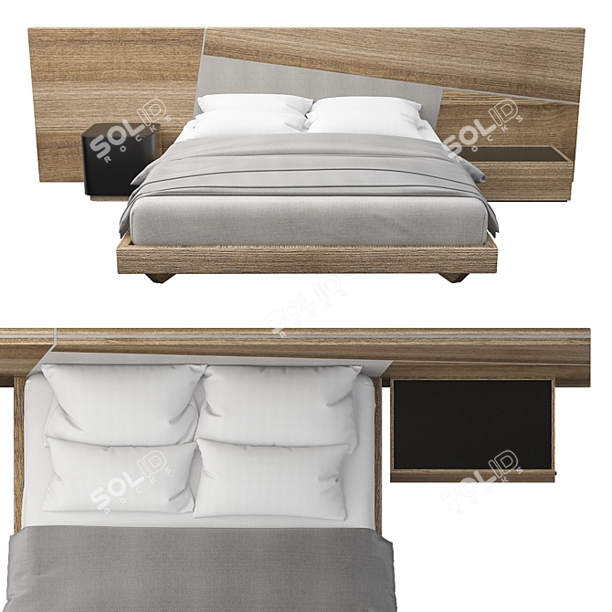 Contemporary Bed Tokyo Collection 3D model image 2