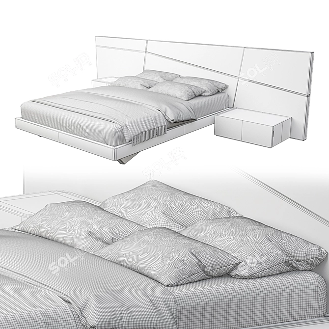 Contemporary Bed Tokyo Collection 3D model image 3