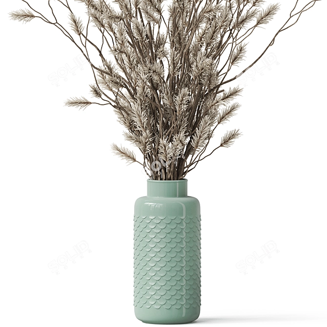 Elegant Floral Arrangement Sculpture 3D model image 2