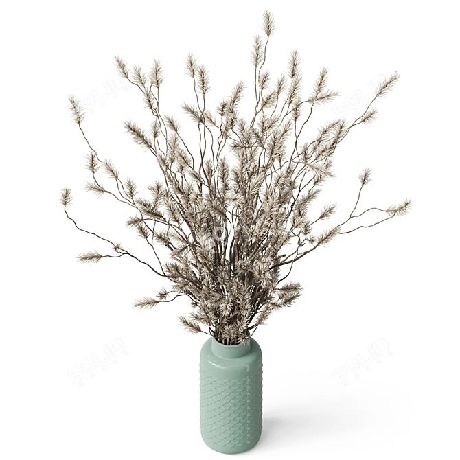 Elegant Floral Arrangement Sculpture 3D model image 3