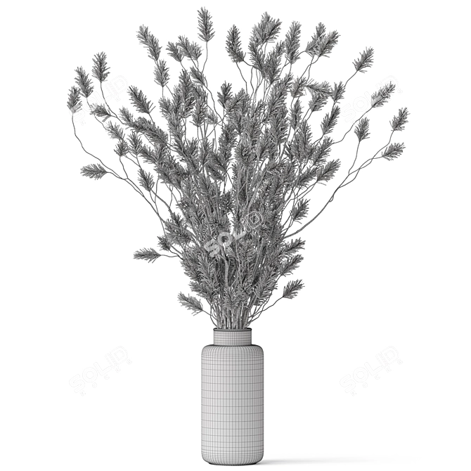 Elegant Floral Arrangement Sculpture 3D model image 4