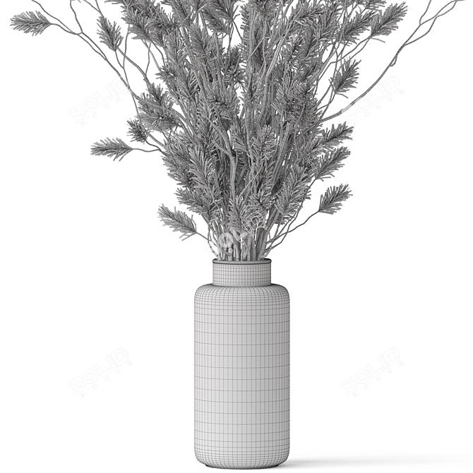 Elegant Floral Arrangement Sculpture 3D model image 5