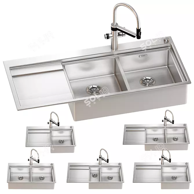 Versatile BLANCO DIVON Sink Set 3D model image 1