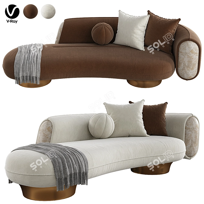 Modern 3D Suspence Sofa Design 3D model image 1