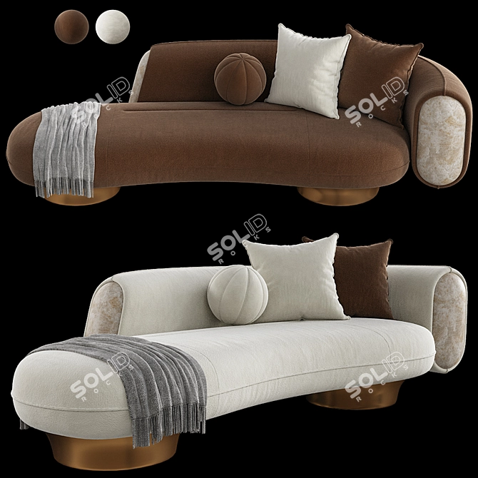 Modern 3D Suspence Sofa Design 3D model image 2