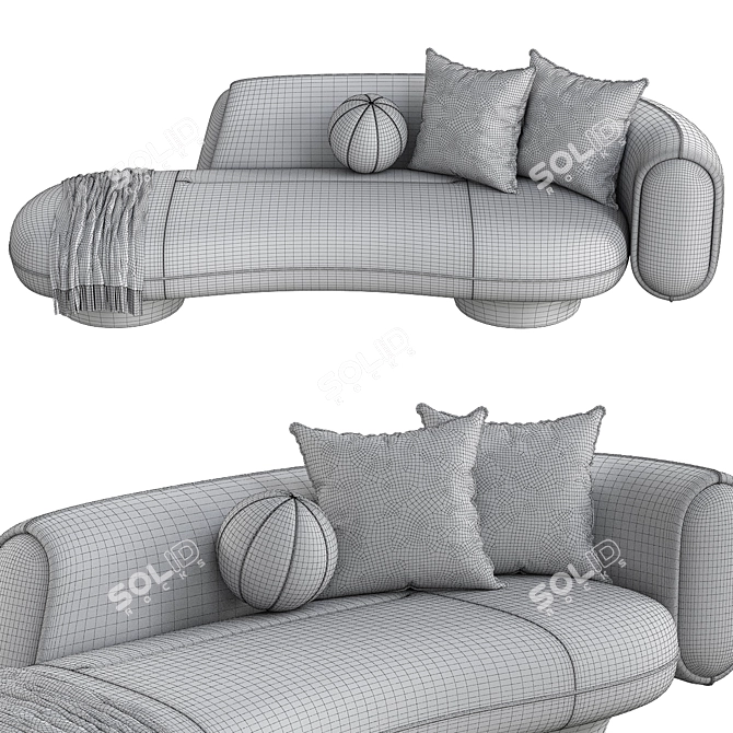 Modern 3D Suspence Sofa Design 3D model image 3