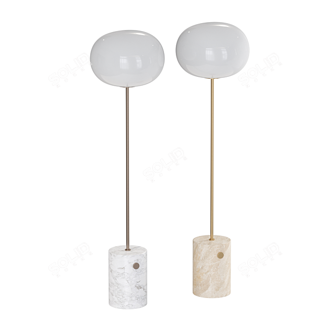 Nordic Style Marble Floor Lamp 3D model image 1