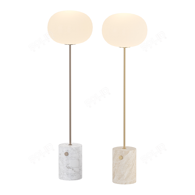 Nordic Style Marble Floor Lamp 3D model image 2