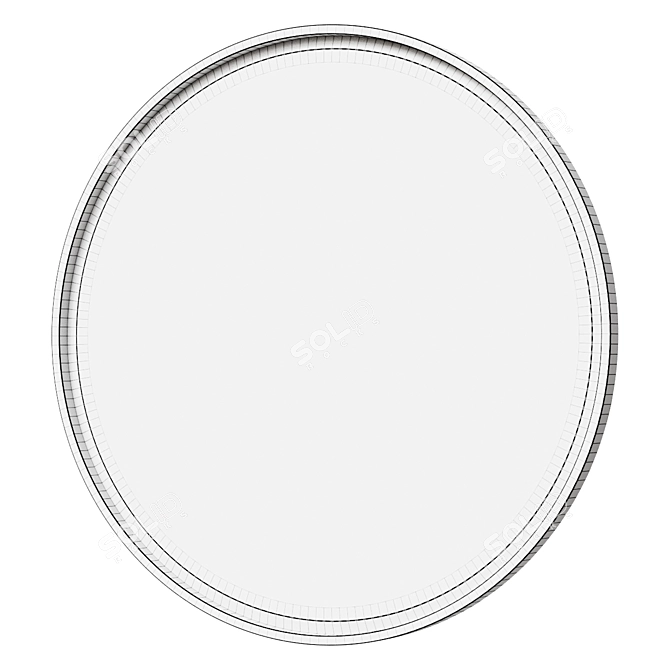 Elegant Round Golden Wall Mirrors 3D model image 2