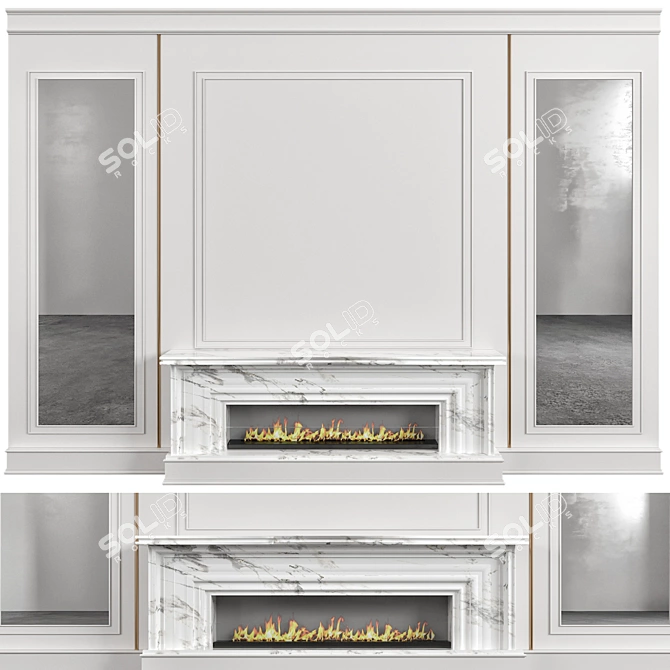  Modern Flames Fireplace No3 3D model image 1