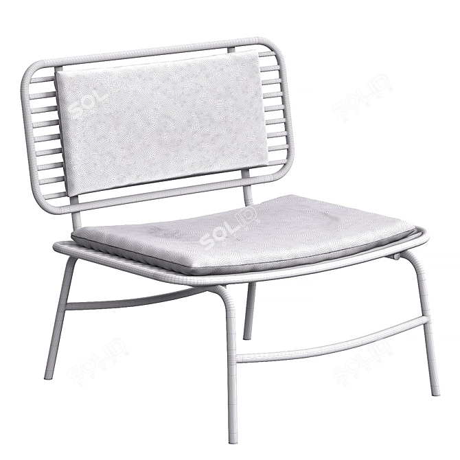 Modern Metal Garden Chair "Roric 3D model image 4