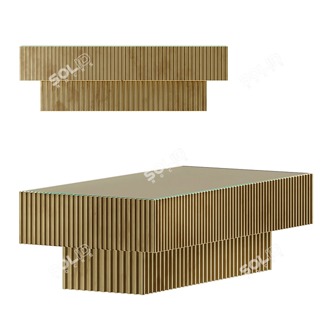 Elegant Stone Coffee Table 3D model image 1