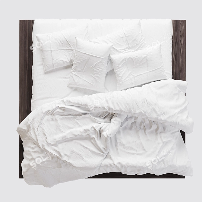 Crisp White Bedding Set 3D model image 6