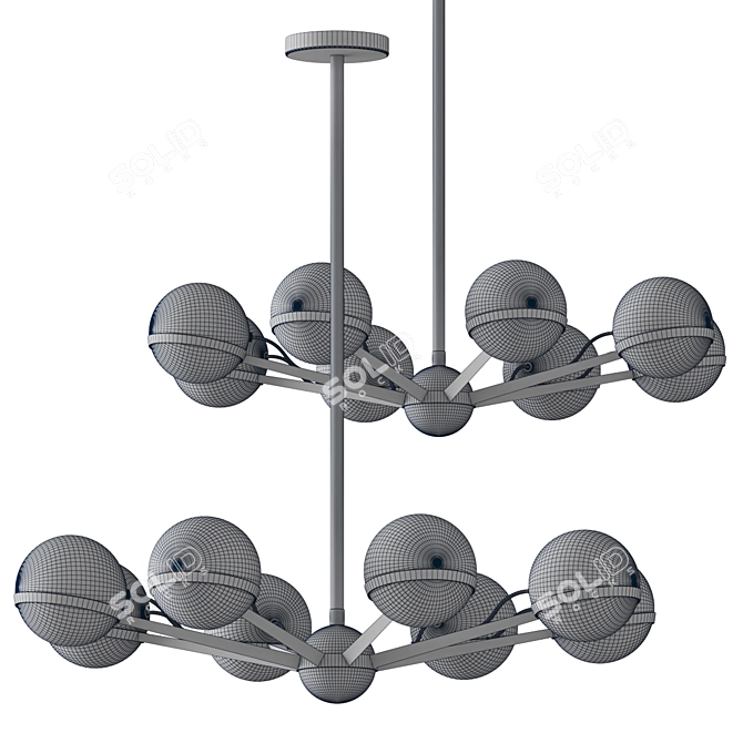 Modern Industrial Pendant Lighting Fixture 3D model image 2