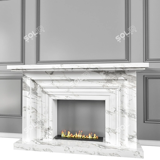 Minimalist Plugin-Free 3D Fireplace 3D model image 3