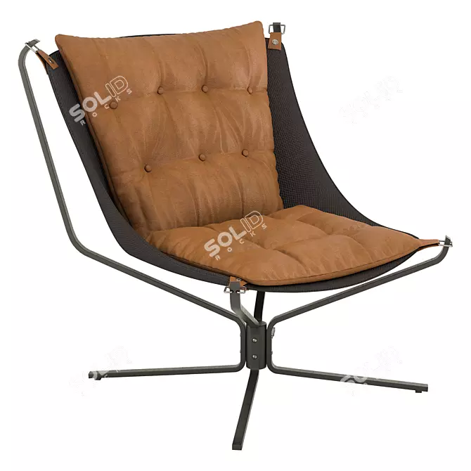 Leather Butterfly Chair, Modern Design 3D model image 1