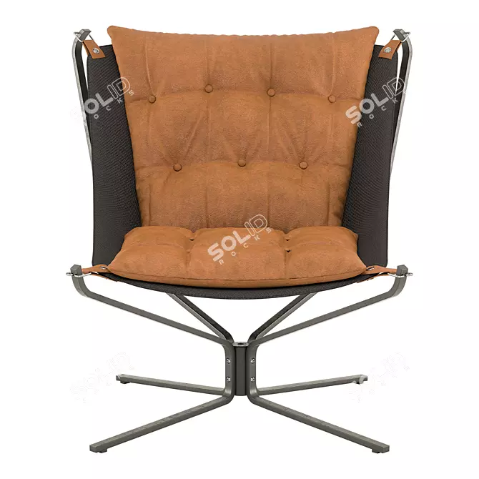 Leather Butterfly Chair, Modern Design 3D model image 2