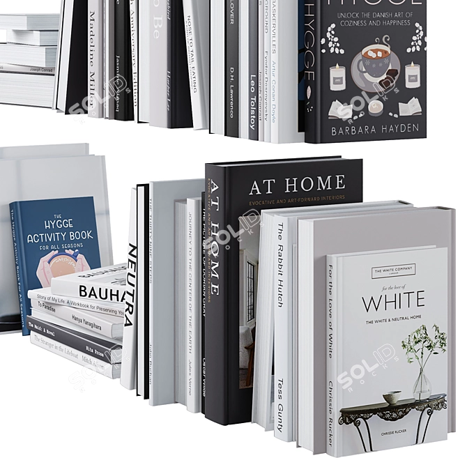 Gray Tone Book Set 3D model image 3