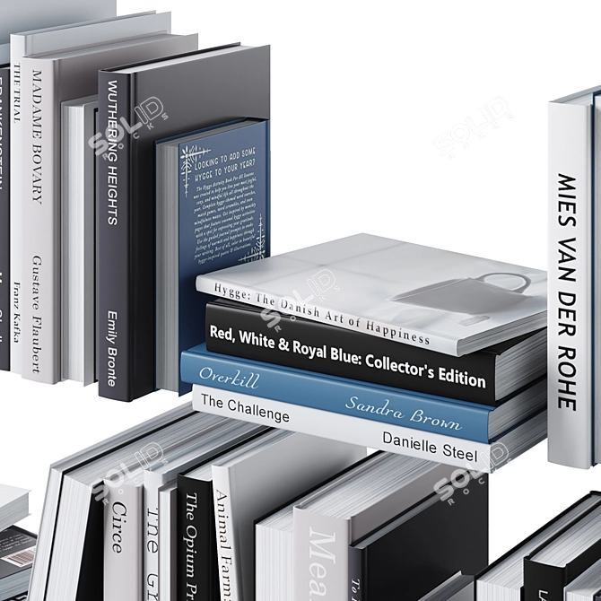 Gray Tone Book Set 3D model image 4