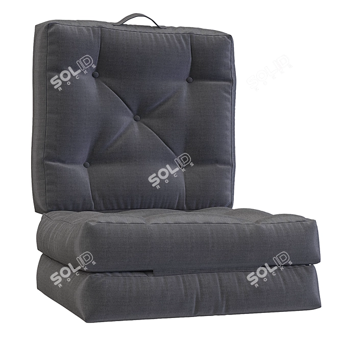 Sleek Frameless Pouf, 700x700x150mm 3D model image 1