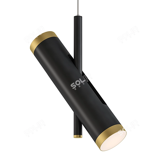 Designer Black Pendant Light Fixture 3D model image 1