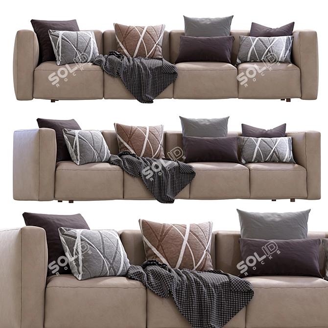 Modern Leather Prostoria Sofa Match 3D model image 2