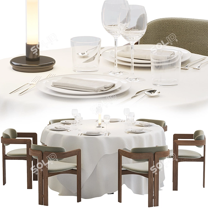 Luxury Tablecloth Bundle Set - Gallotti & Radice + Sylvestrina 3D model image 2