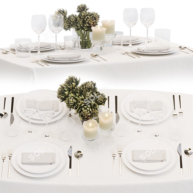 Luxury Tablecloth Bundle Set - Gallotti & Radice + Sylvestrina 3D model image 6