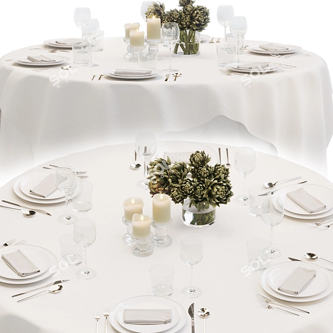 Luxury Tablecloth Bundle Set - Gallotti & Radice + Sylvestrina 3D model image 7