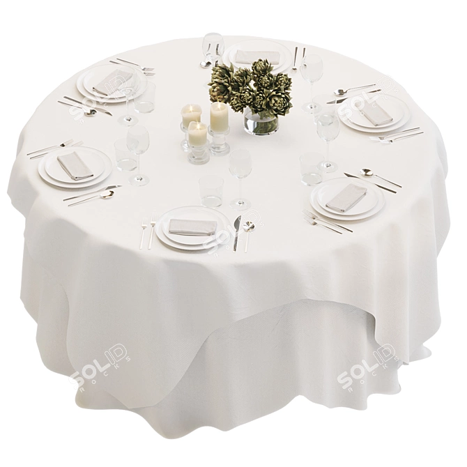 Luxury Tablecloth Bundle Set - Gallotti & Radice + Sylvestrina 3D model image 10