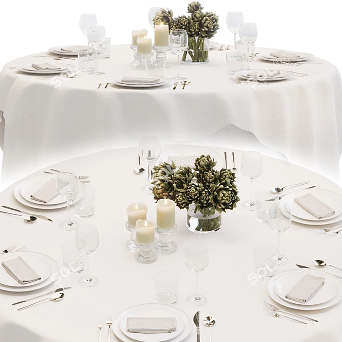 Luxury Tablecloth Bundle Set - Gallotti & Radice + Sylvestrina 3D model image 13