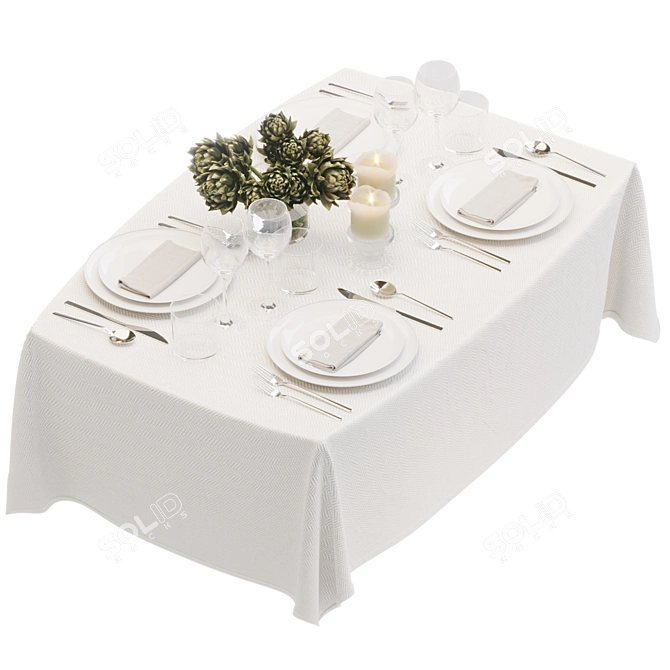 Luxury Tablecloth Bundle Set - Gallotti & Radice + Sylvestrina 3D model image 20