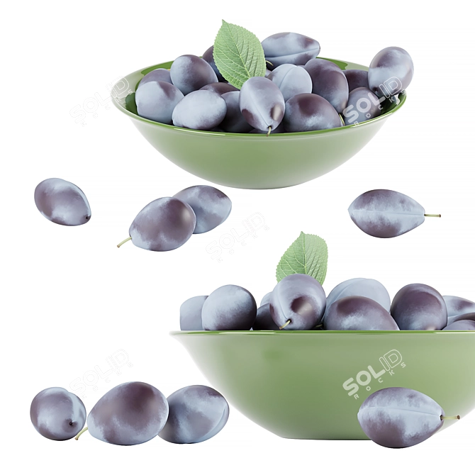 Assorted 7-Count Plum Set 3D model image 1