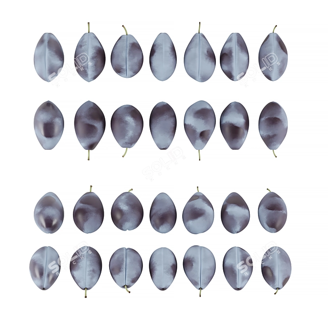 Assorted 7-Count Plum Set 3D model image 3
