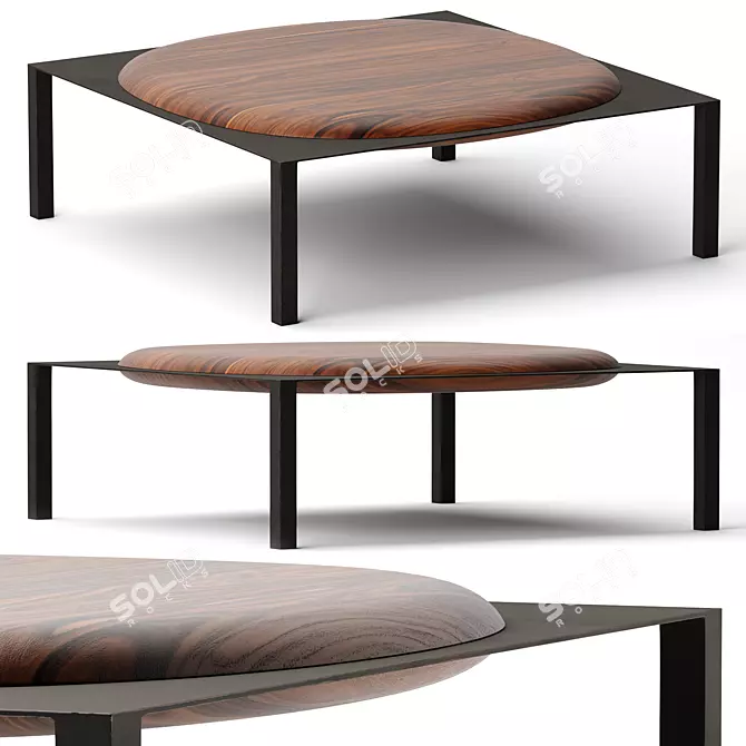 Title: Modern Split Coffee Table 3D model image 1