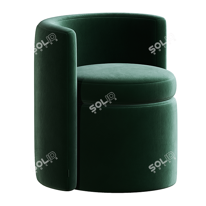 Luxurious Arcadia Stool Chic Velvet 3D model image 1