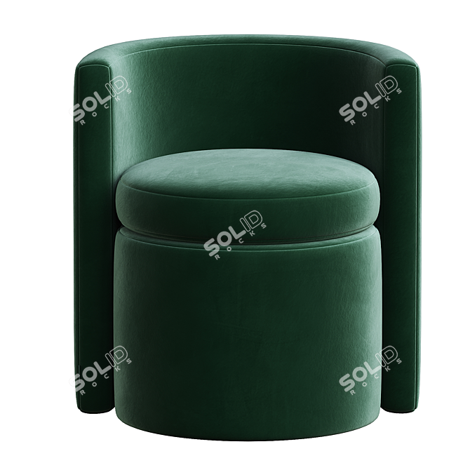 Luxurious Arcadia Stool Chic Velvet 3D model image 2