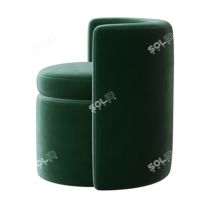 Luxurious Arcadia Stool Chic Velvet 3D model image 3