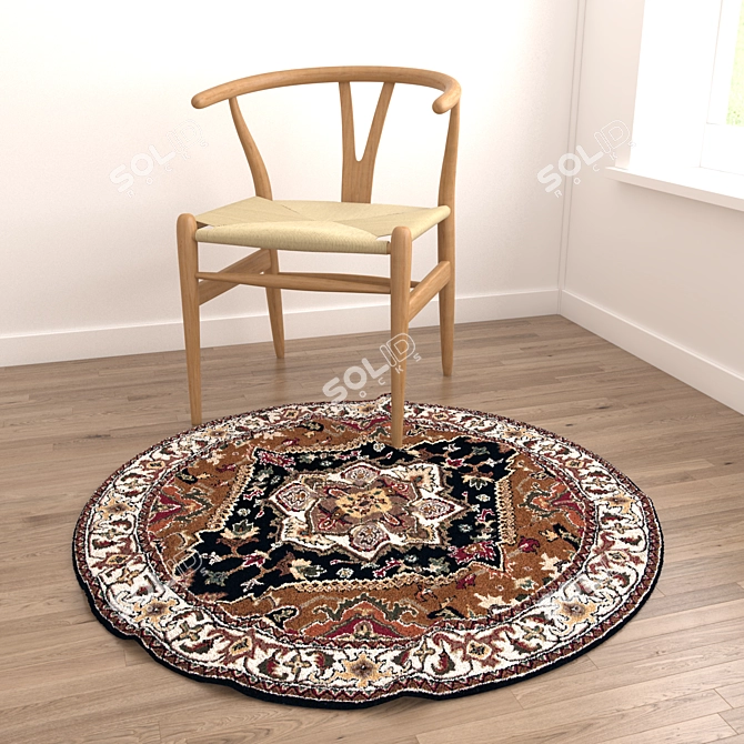 Round Rug Set with 6 variations 3D model image 2