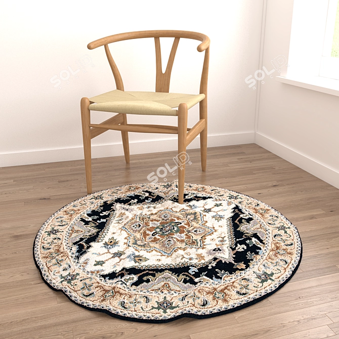 Round Rug Set with 6 variations 3D model image 6