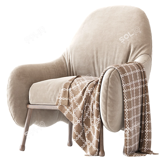 Corolla 272 White Armchair: Modern Elegance 3D model image 2