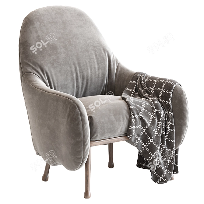 Corolla 272 White Armchair: Modern Elegance 3D model image 5