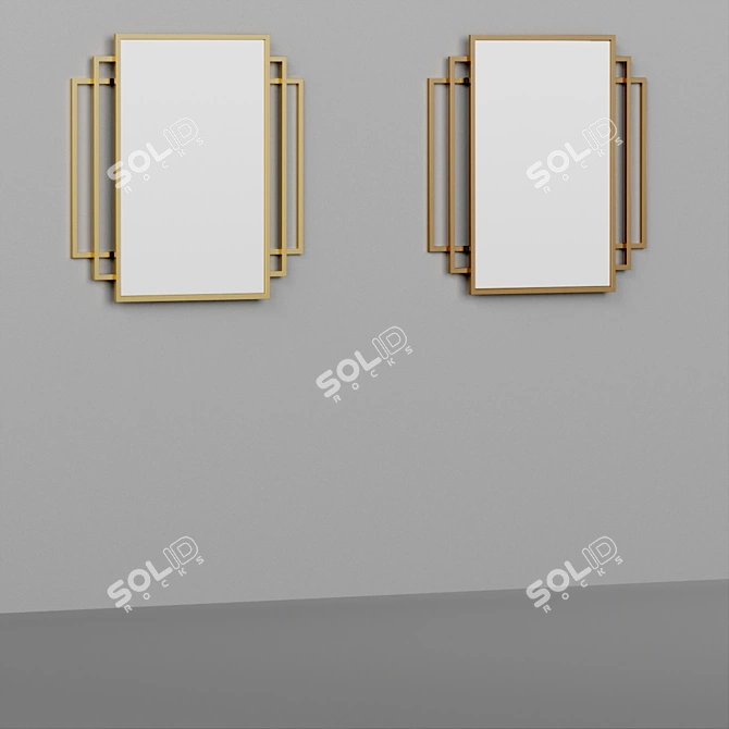 Geométrico Claddagh Art Deco Espejo 3D model image 3