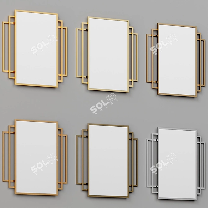 Geométrico Claddagh Art Deco Espejo 3D model image 4