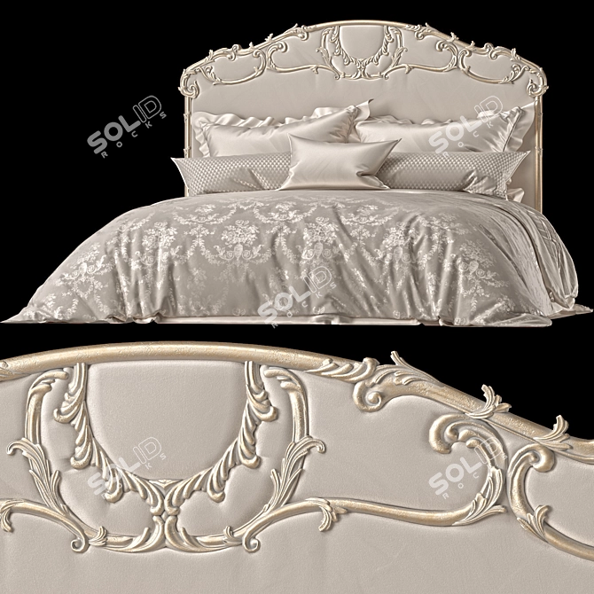 Elegant Jumbo Collection Madeleine Bed 3D model image 1