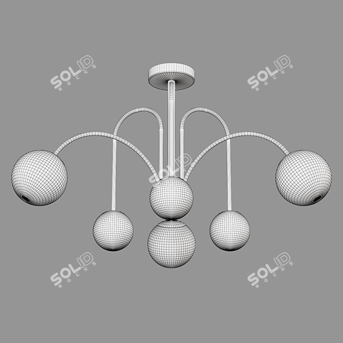 Eurosvet Alix Ceiling Chandelier 6-Light 3D model image 2