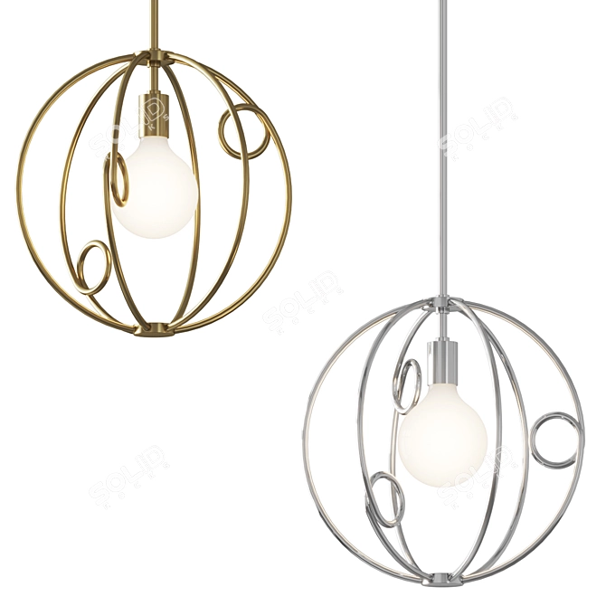 Luxurious Crystal Pendant Light 3D model image 1